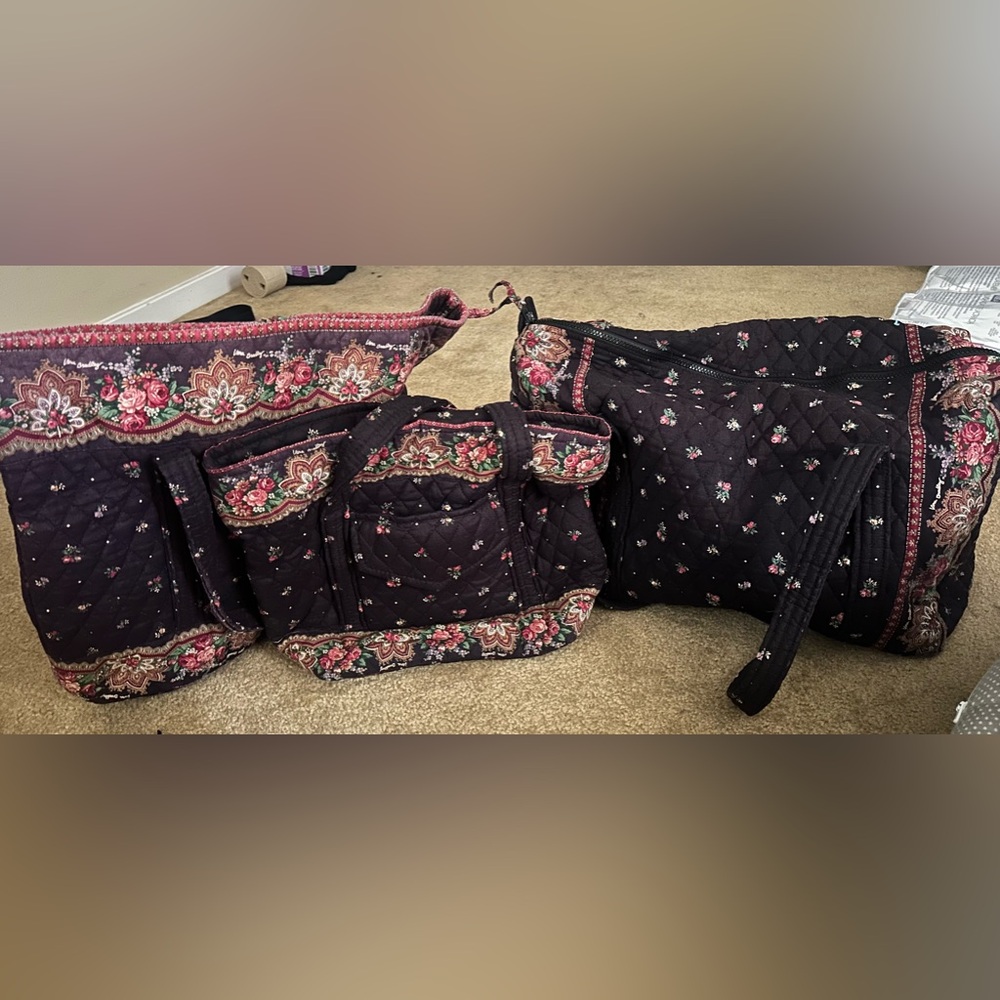 Vintage Vera Bradley set. Small duffle , tote bag, and mini tote.